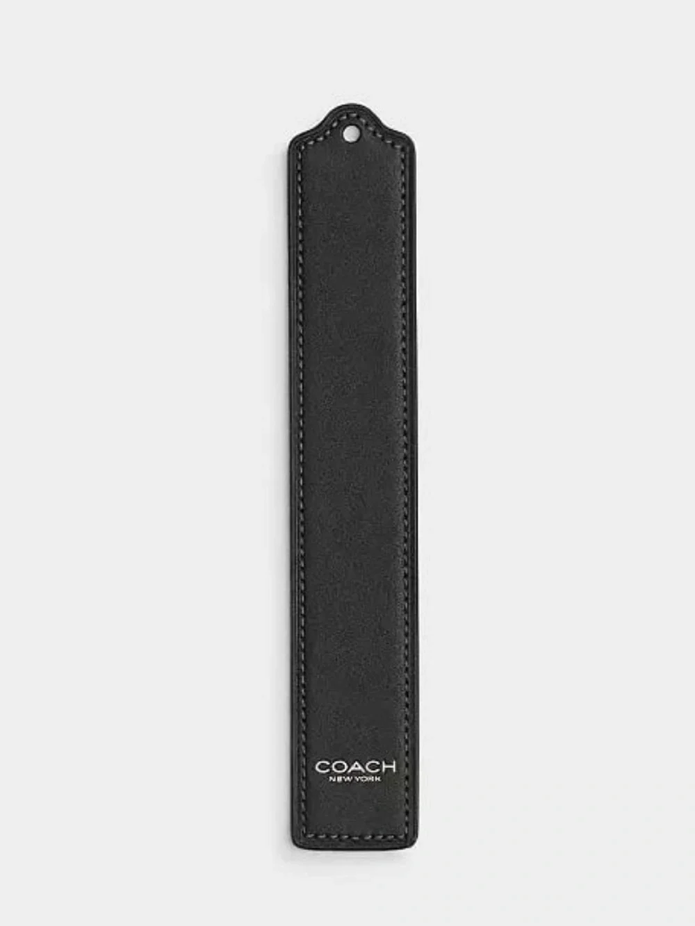 Coach Boxed Bookmark in Silver/Black Glovetanned Leather NWT